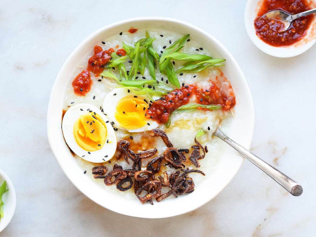 Chinese Century Egg and Pork Congee i trykkoker 皮蛋瘦肉粥