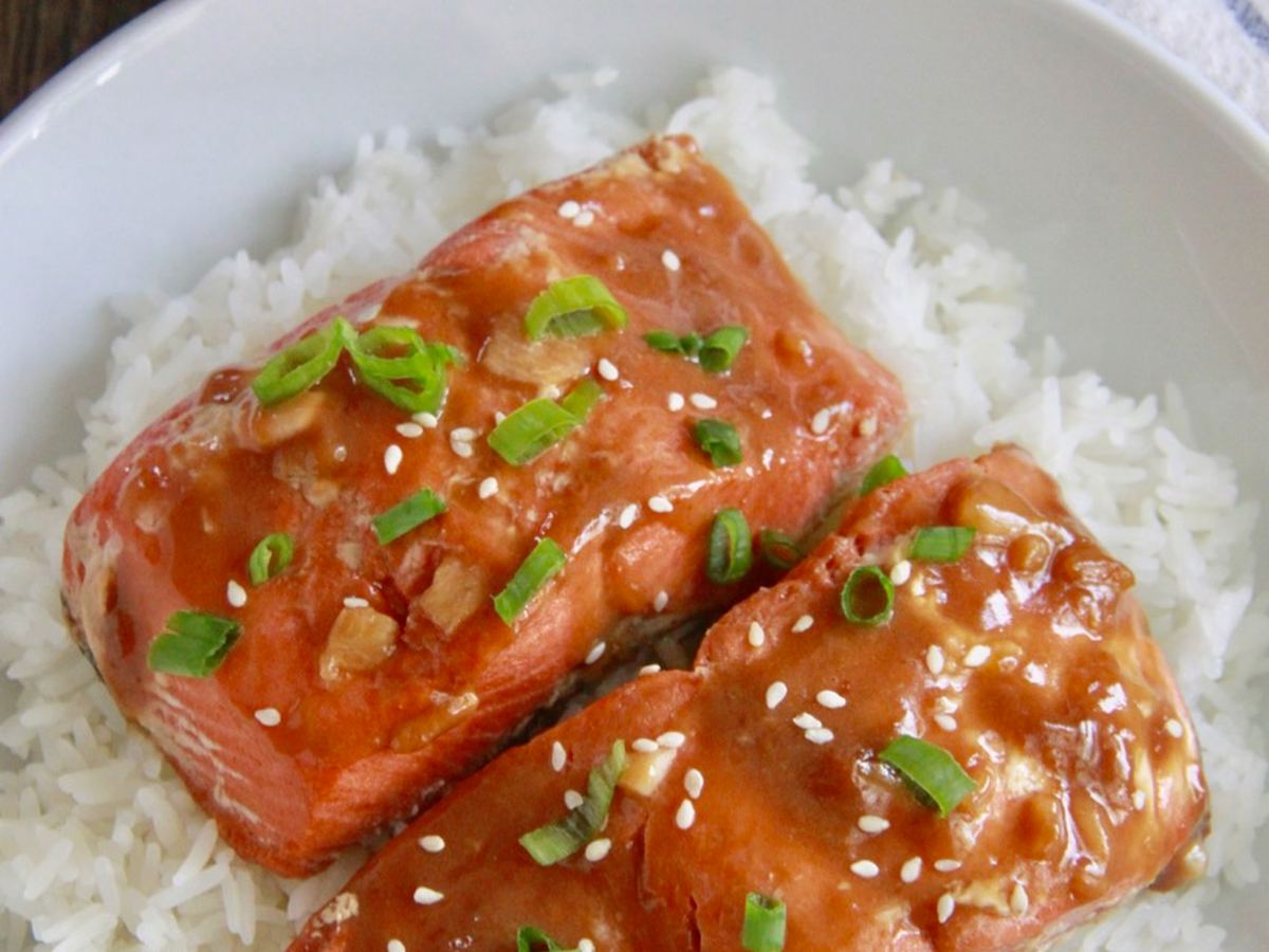 Teriyaki laks og ris