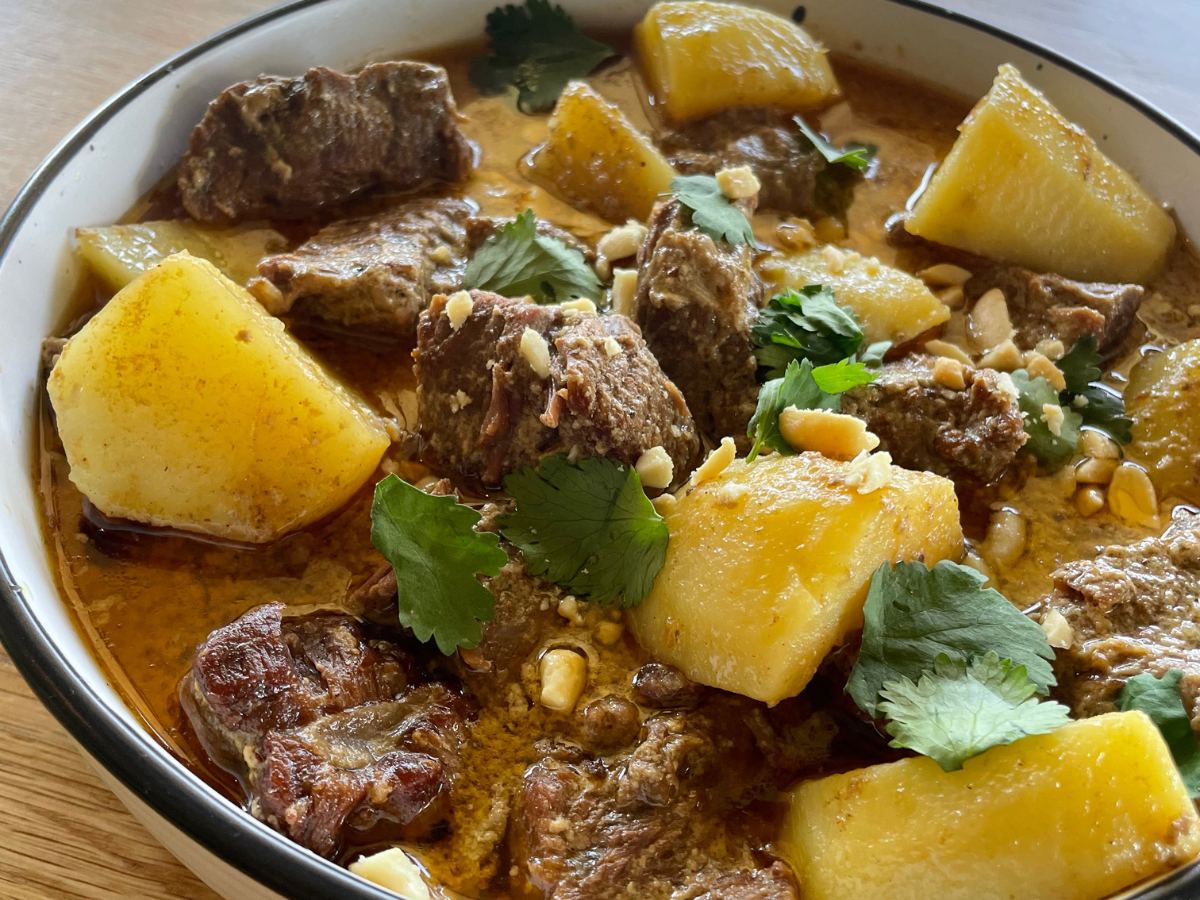 Thai massaman med okse